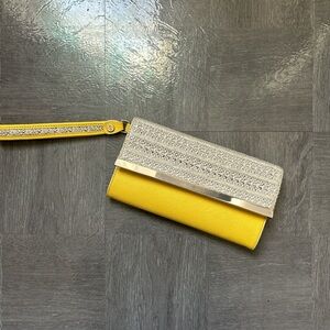 Simply Vera Vera Wang Yellow and Silver Clutch